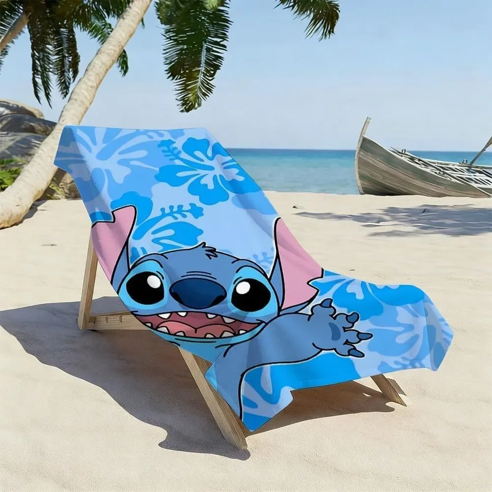 Stitch Poster Beach Towel 28x55 Soft Absorbent Bath Towel Home Pool Travel